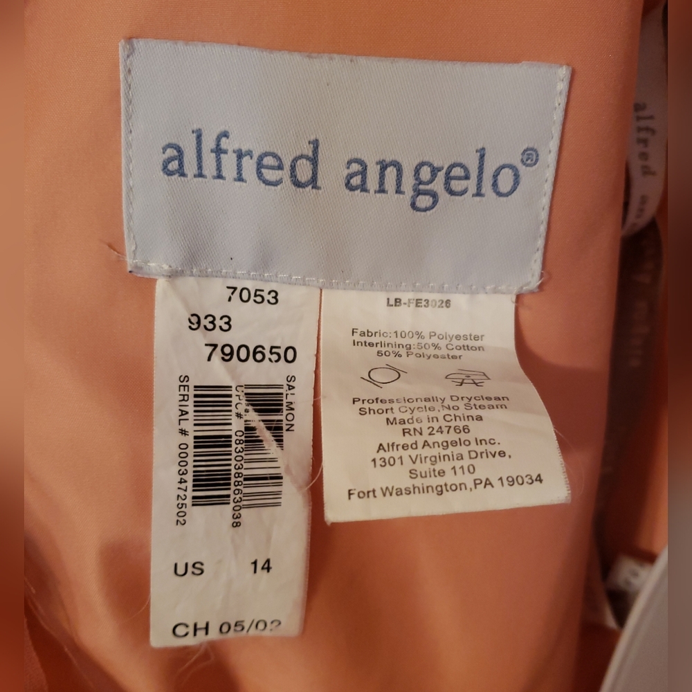 Alfred Angelo Peach Colored Cocktail Dress Size 14 - Picture 3 of 3